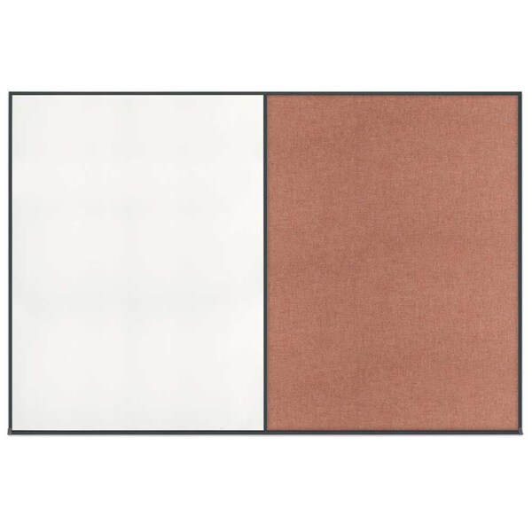 Enclosed Corkboard, 1 Door, 60"x36", 4" Fra, UV3403-BLACK-MEDGRY